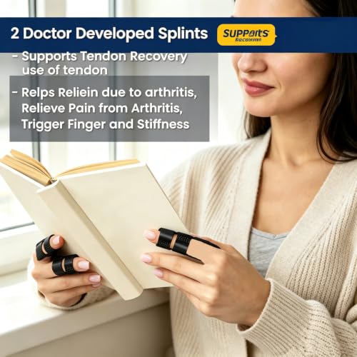 Image of NSKONGDODO Trigger Finger Splints /Brace for Knuckle Immobilization,Broken Protector and Straightening Arthritis Relief,Pain Relief,Fits Index,Middle, Ring Fingers (2, 2 Straps)