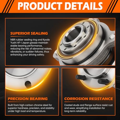 GAHA RWD 515204 Front Wheel Bearing and Hub Assembly Compatible for Toyota Sequoia 2008–2019/Tundra 2007–2019 by GAHA - Image 3