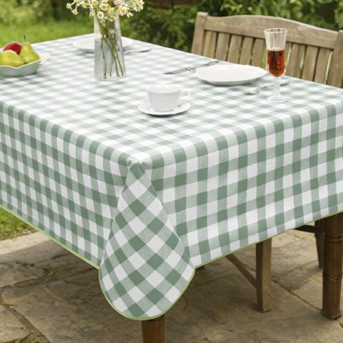 FIBORIA Kariert Wachstuchtischdecke mit Saum