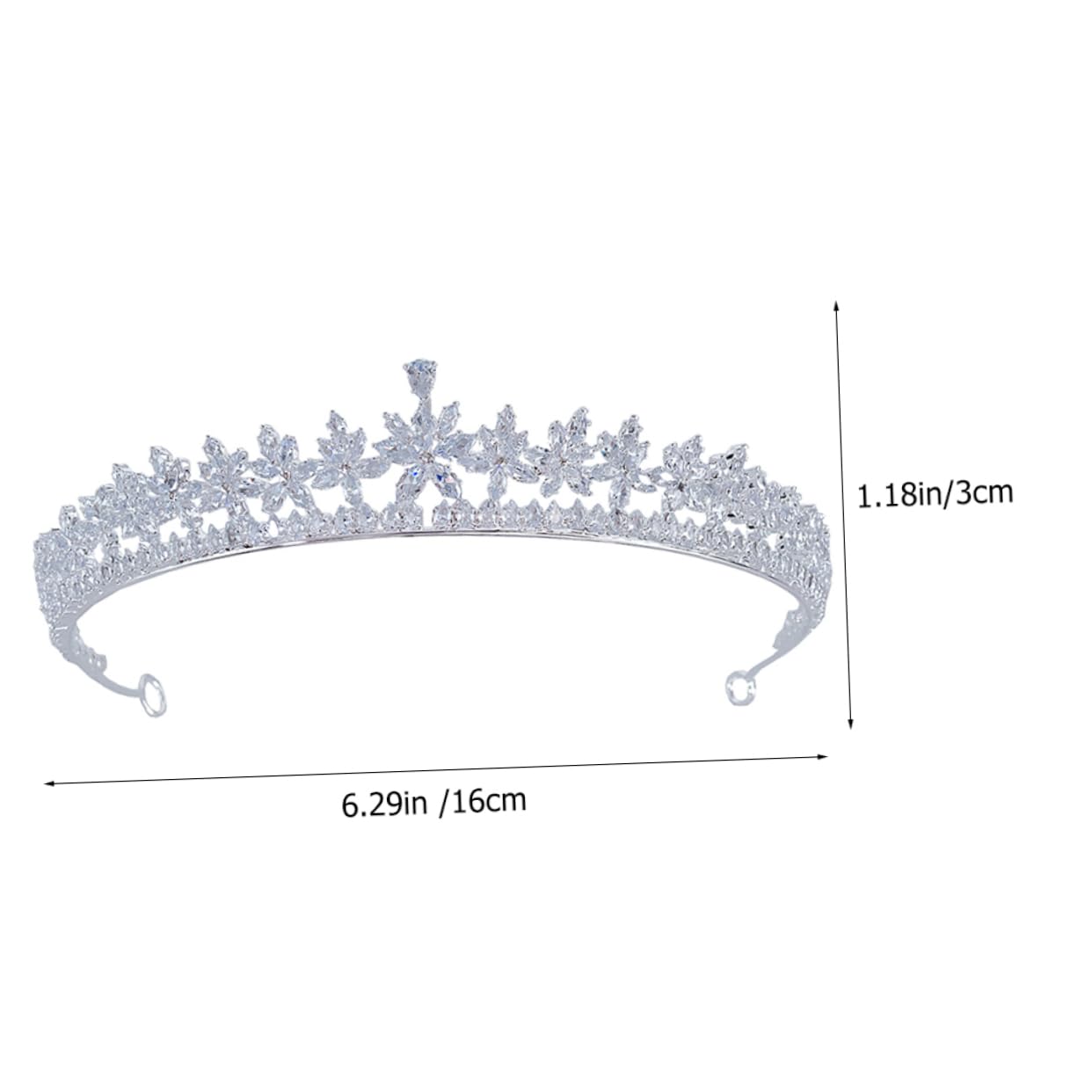 Coroa de Cubic Zirconia para Mujeres Tocado de Boda y Fiesta Accesorio Ligero y Cómodo para Celebraciones Especiales