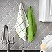 T-Fal Solid & Checked Parquet Kitchen Towels: Highly Absorbent, Super Soft Long Lasting - 100% Cotton, 16
