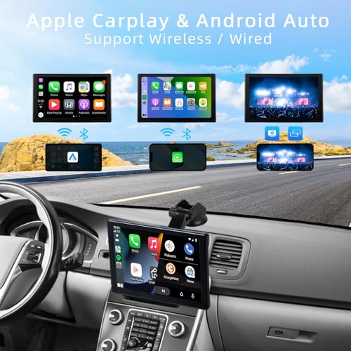 Image of plimpton 2025 Upgraded Wireless Carplay, Android Auto Screen for Car, 9 Inch IPS Touch Screen Car Play Driveplay Multimedia Player with Voice Control, FM, Mirror Link, BT