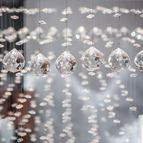 Aipaide Clear Crystal Ball Prism Christmas Tree Decorations 20 PCS K9 Crystal Sun Catchers Ball for Garden Ornaments Outdoor Window Chandelier Hanging Pendant Feng Shui