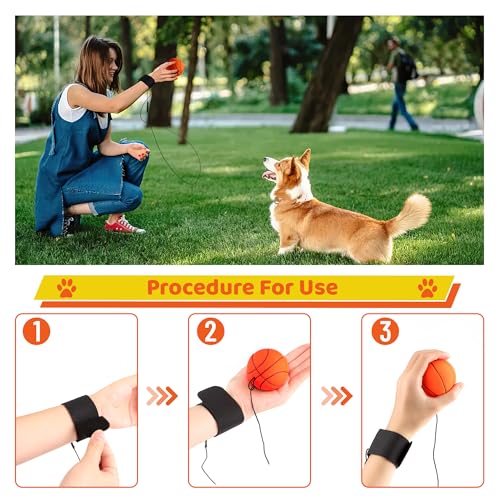 Springball mit Schnur - Sport Handgelenk Return Set, Ø 6cm, 4 Stücke Armband Spielzeug für Kinder und Erwachsene, Fußball/Basketball/Softball/Baseball (Mehrfarbig)