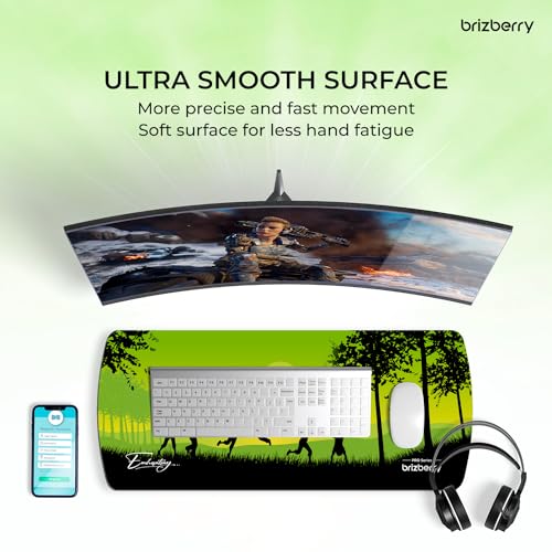 Image of Brizberry Extended Mouse Pad, Large Premium Desk Mat Anti Skid Rubber Base for Desktop Laptop PC Office Gaming 740 X 310 X 3 mm (DM Design 7)