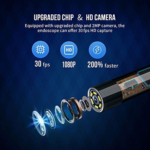 Industrial Endoscope, 5.5mm Borescope Camera 1080P HD 4.3inch Screen IP67 Waterproof Inspection Camera with 6 LED Lights, 2800mAh Battery Borescope with 8GB TF Card and Tool Box(11.5FT) - Thumbnail 5