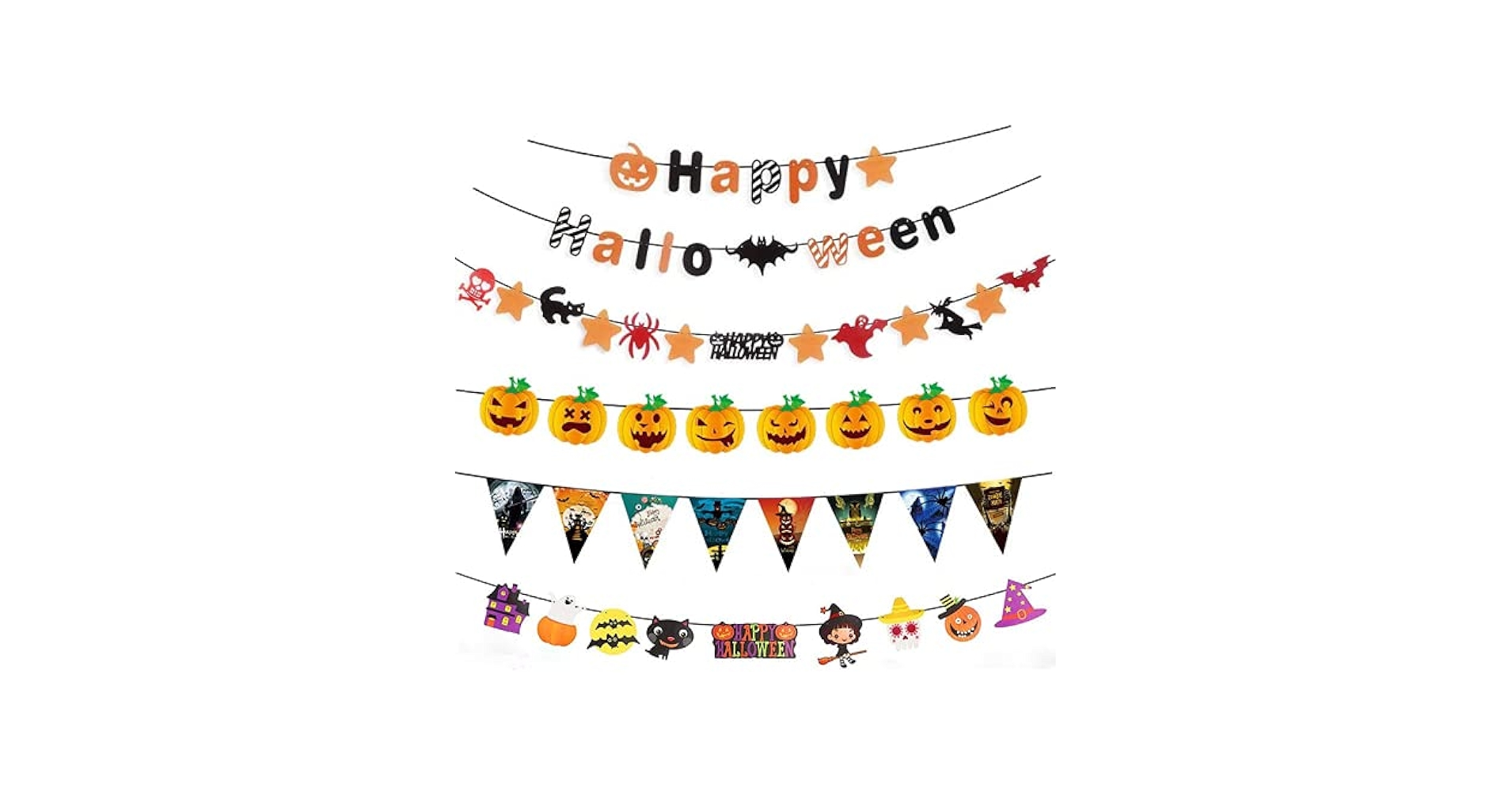 AJEYPMZ ハッピーハロウィン バナー ガーランド セット スパイ AJEYPMZ ハッピーハロウィン バナー ガーランド セット スパイ
