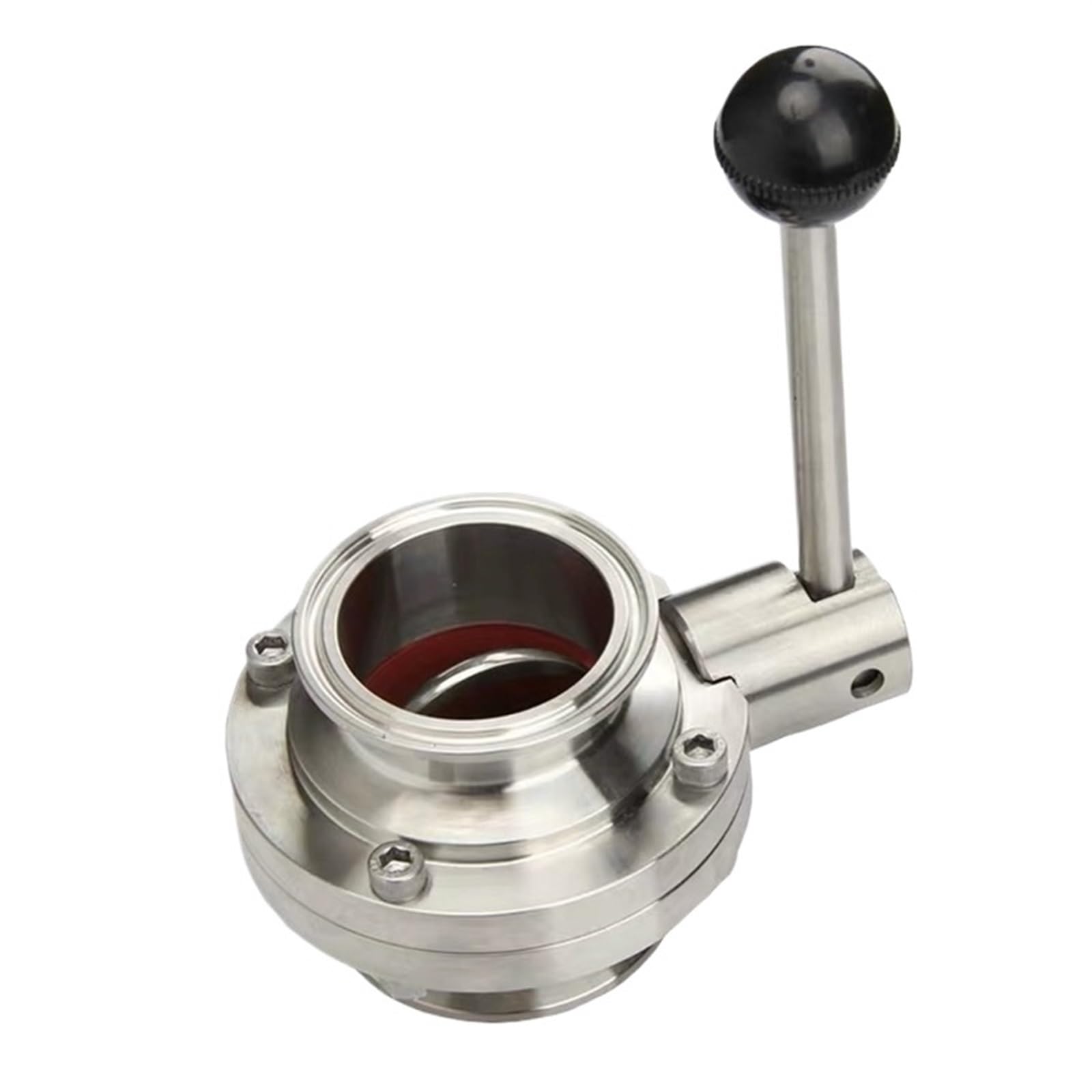 Vanne papillon 1-1/2 po 38mm en acier inoxydable 304 à trois pinces pour tuyauterie sanitaire