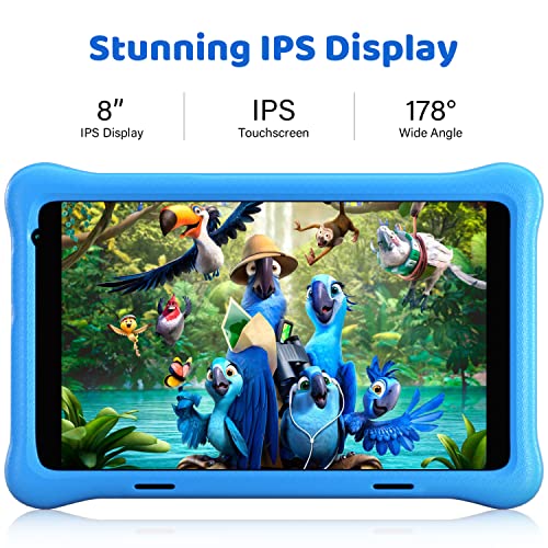 HAPPYBE Kindertablet, 8 inch Android 11 tablet voor kinderen, HD-display, 2 GB RAM 32 GB ROM, Quad Core, vooraf… - Image 4