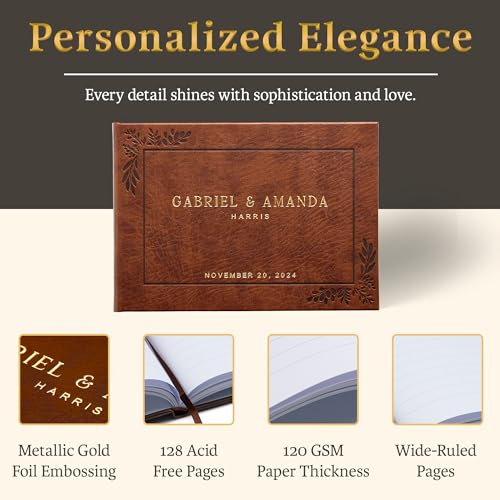 Promotpersonalizedweddingguestbookeleganthardcoverguestbookforweddingreceptionbridalandbabyshowerbirthdayweddingbooksgueststosigncustomembossedtextwithgoldmetallicfoil Urban Country Home Decor Promot personalized wedding guest book elegant hardcover guestbook for wedding reception bridal and baby shower birthday wedding books guests to sign custom embossed text with gold metallic foil urban country home decor