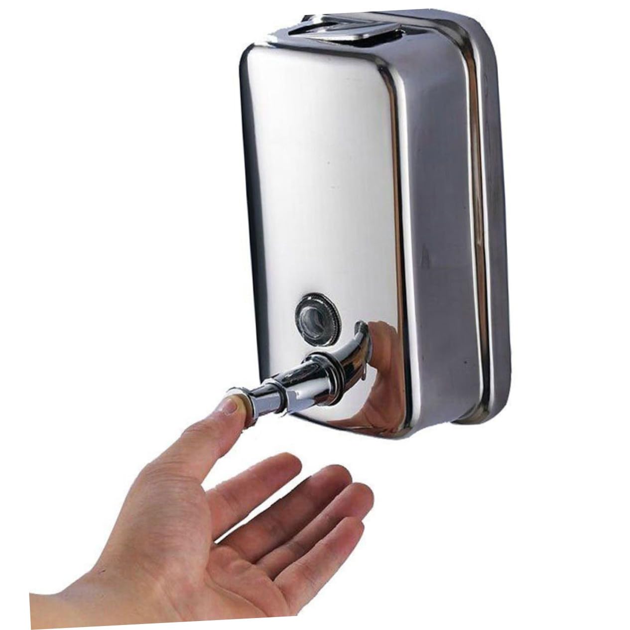 Dispenser Sapone da Parete in Acciaio Inox 1000ml Argento | Ricaricabile, per Gel Doccia e Lozione, Adatto a Bagno Pubblico e Hotel