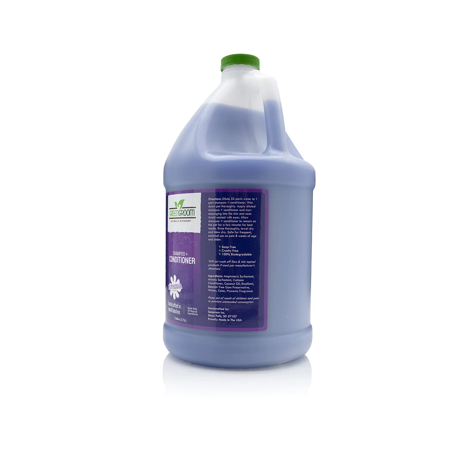 GreenGroom Champú Para Perros Más Acondicionador, 1 Galón | Todos Los Ingredientes Naturales, Desenreda Y Fortalece, Renueva La Humedad, 2 En 1, Desenredante