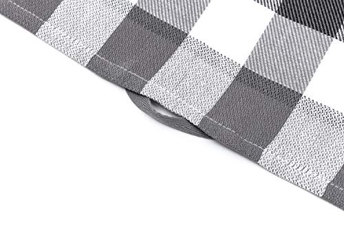 Zestri 4er-Set Geschirrtücher - Made IN EU - 100% Baumwolle - Kariert Geschirrhandtücher Saugstark Anthrazit | 50 x 70 cm – Bild 6