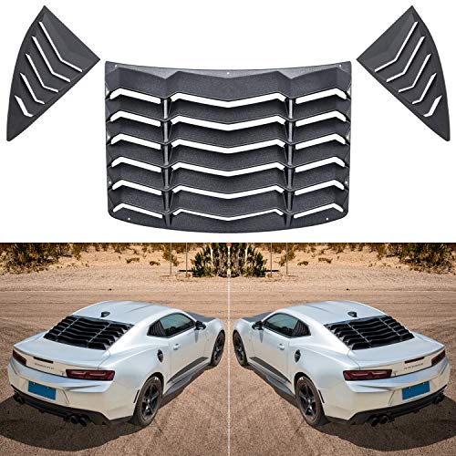 Sunluway Fit for Chevy Chevrolet Camaro 2010-2015 Quarter Side Window Louvers and Rear