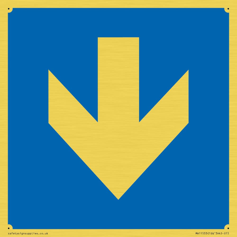 Custom Mandatory: Down arrow Sign - 150x150mm - S15