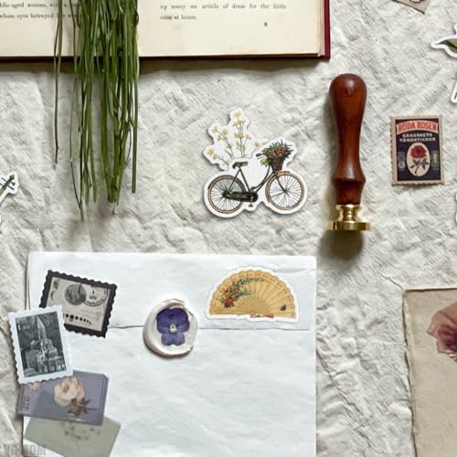 Vikrom Laptop Stickers Aesthetic Vintage Decor - 115Pcs Scrapbook Travel Stickers For Phone Case Laptop Vintage Stickers Vinyl Stickers Waterproof thumb #6