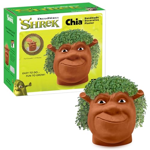 Chia Pet Shrek with Seed Pack Decorative Pottery Planter Easy to Do and Fun to Grow Novelty Gift Perfect for Any Occasion