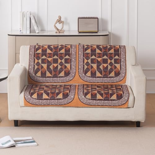 Image of HOKIPO HeavenHue Sofa Cover 2 Seater for Seat & Back, Rustic Mosaic