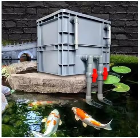 Large Aquarium Filter Kit - External Multi-Stage Water Filter Box for Ponds & Fish Tanks, Oxygen Purification System, No Pump/Media Needed, Gray, 40x30x66cm - Superior Water