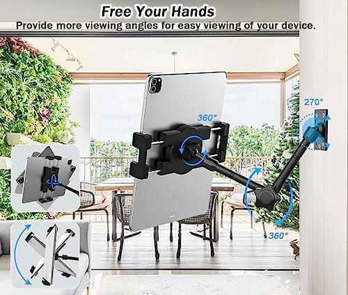 woleyi Adjustable Arm Tablet Wall Holder, Articulating Arm Swivels iPad Wall Mount - Image 4
