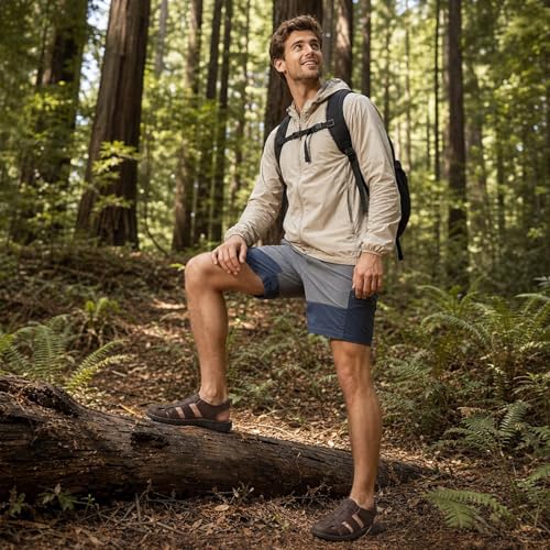 Image of Arkbird Men's Sandals, Closed Toe Leather Fisherman Outdoor Hiking Sport Shoes Summer