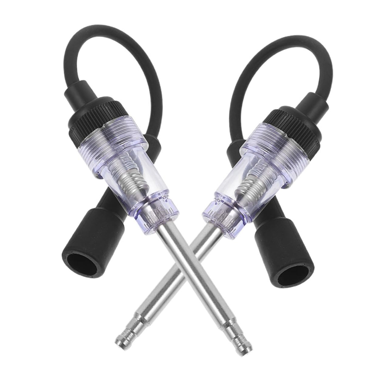 OSOLADY 2pcs Car Ignition Tester Spark Plug Tester Tool Automobile Spark Plug Tester Vehicle Spark Plug Tester Straight Boot Tester Light Plug Engine Ignition Tester Black Iron