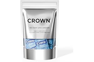 Crown Condoms – 100 Count Lubricated Latex Condoms | Unparalleled Protection, Comfort, and Confidence