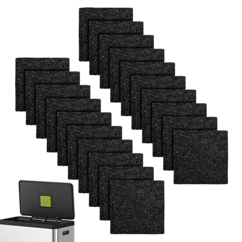 Juego de 20 piezas de fibra de carbono activada para filtro de cocina y cubos de basura