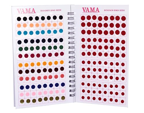 VAMA FASHIONS Plain Round Red Maroon Multicolour Kumkum Bindis sticker Bindiya Spiral Bride Groom Dulhan bindi book for women - Image 4