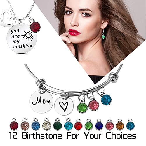 216 Pcs Crystal Birthstone Charms With Lobster Clasp Jump Rings Crystal Dangle Charms Handmade Dangle Bead Charms For Jewelry Making Necklace Earring Accessory 12 Colors (M702-Silver) #TOP2