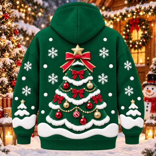 CHENXDZHAO Cat Carrier Hoodie,Pet Pouch Hoodie 2026 Trendy Cozy Holiday Party Cat Carrier Hoodies Long Sleeve Drawstring Christmas Sweatshirts With Zipper Pockets,Dark Green,L - image 2