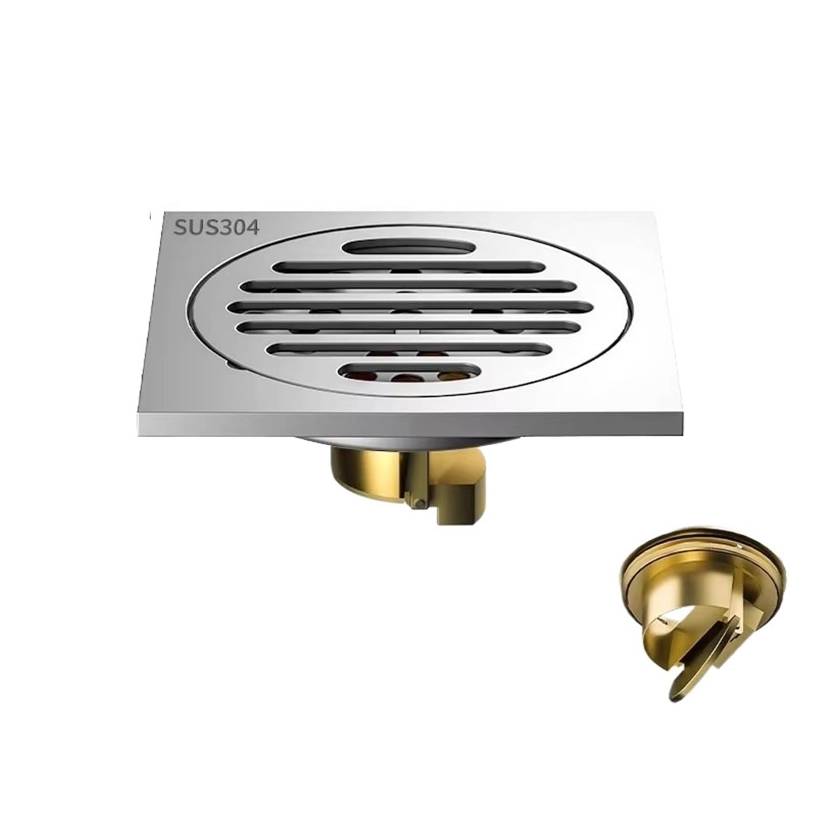 Floor Drain Floor Drain Square Bathroom Washing Machine Floor Drain Stainless Steel Wire Drawing Process(Style 4)