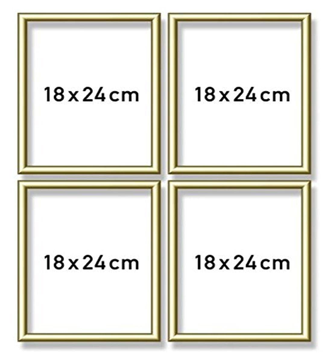 Schipper 605170704 Malen nach Zahlen, Alurahmen Quattro je 18 x 24 cm, goldglänzend ohne Glas für Ihr Kunstwerk, einfache Selbstmontage