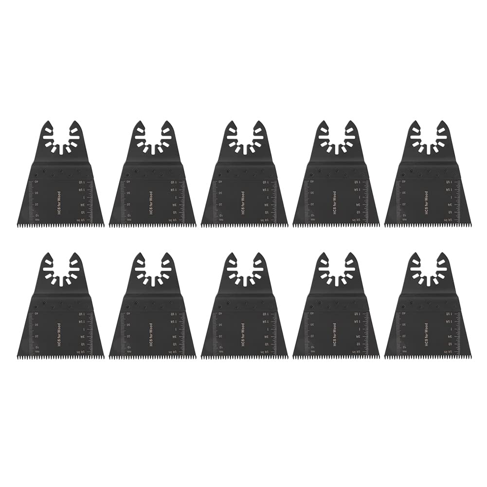 Cuchillas de Sierra Oscilante, Juego de 10 Piezas de Cuchilla Multifunción, 65mm, Accesorios de Herramientas Oscilantes Multitool para Cortar Metal Suave, Madera, Plástico