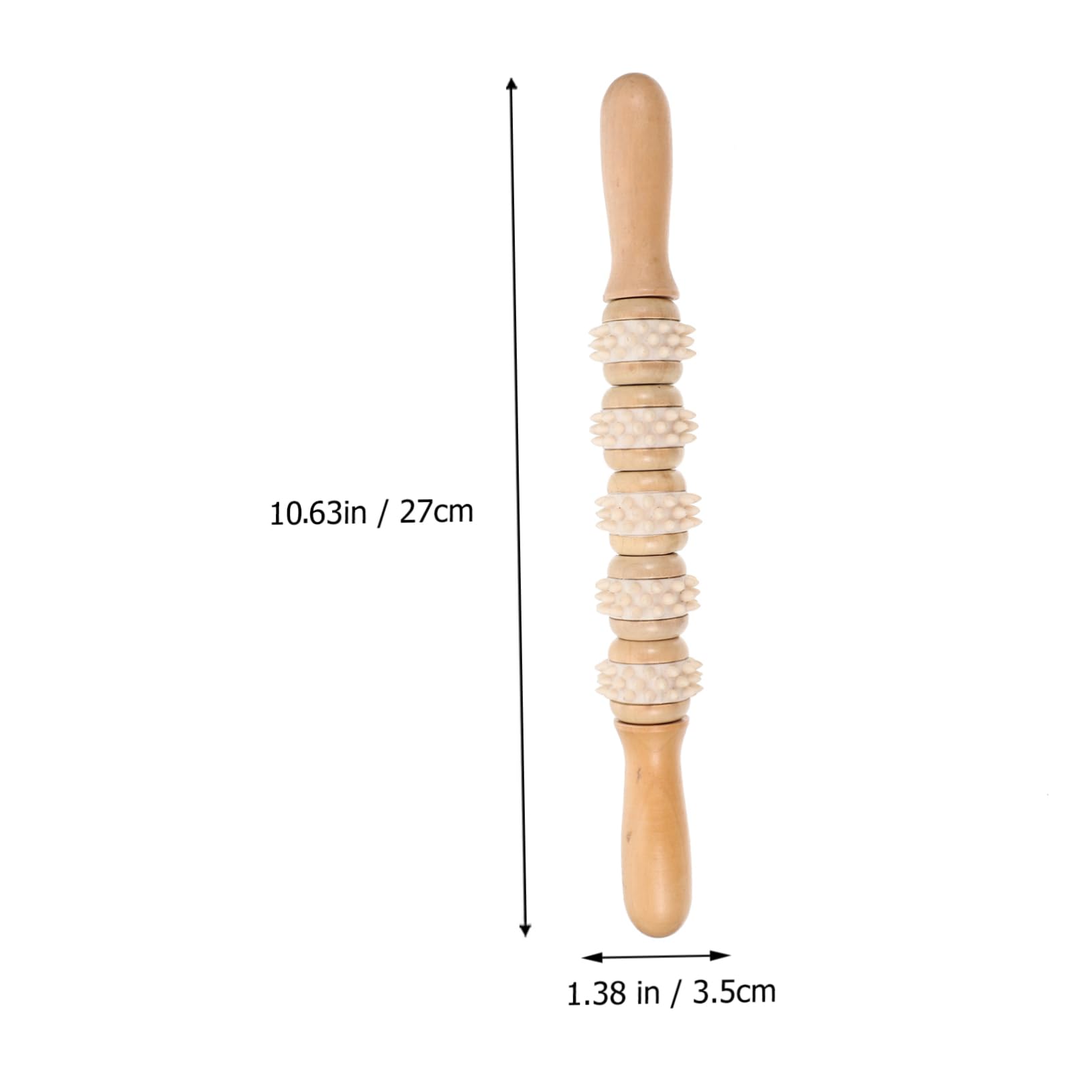 Ipetboom Wooden Massage Roller Stick Back Massaging Tool Ergonomic Design for Relief