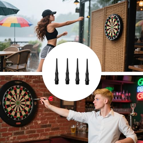 runxsam 300 Stück Dartspitzen Kunststoff Schwarze, Softdart Spitzen Softdarts, Dartpfeil Spitzen mit 2BA Gewinde, Ersatzspitzen, Dartpfeile Kunststoffspitzen, mit Aufbewahrungsbox