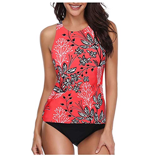 image for OutTop01 OutTop Women Tankini Top Swimsuits High Neck Halter Tummy Con