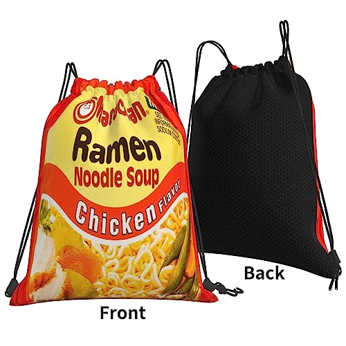 Instant Ramen Noodle Soup Chicken Drawstring Backpack Sports Gym Sack Funny Food Sackpack String Bag For Sport Yoga Travel Shopping3