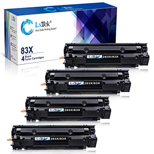 Toner noir CF283A 83A LxTek compatible imprimante HP LaserJet Pro M125 M127 M201 M225 (Pack 4)