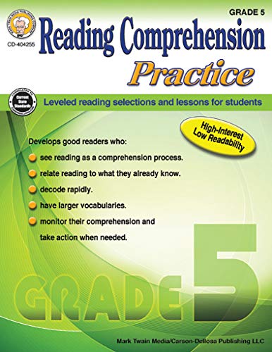 Mark Twain Reading Comprehension Grade 5 Practice Workbook, Middle School Books With Passages, Vocabulary, Crossword Puzzles, Decoding Activities, and More, Classroom or Homeschool Curriculum