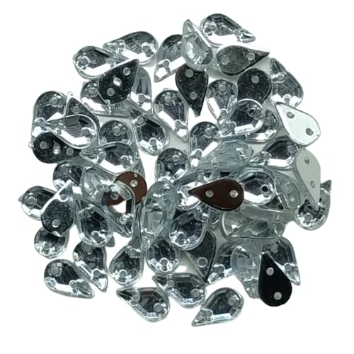 Designerbox Drop Shape Silver Transparent Acrylic Stones for Art and Craft, Jewellery Making, Embroidery Works with Fabric Glue ( pack of 100pcs ) Width : 9mm Designerbox Drop Shape Silver Transparent Acrylic Stones for Art and Craft, Jewellery Making, Embroidery Works with Fabric Glue ( pack of 100pcs ) Width : 9mm