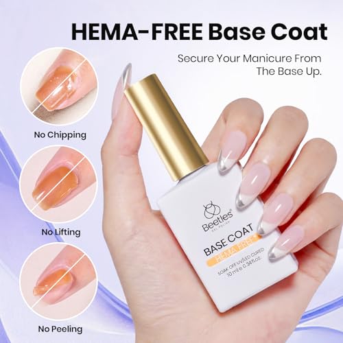 Image of Beetles 4Pcs Protein Nail Prep Kit, Primer, Dehydrator, Base and Top Coat | 10 ml Hema-Free Protein Primer and Dehydrator for Air-Dry Prep, Gel Base and Top Coat, Uv /Led Lamp Required