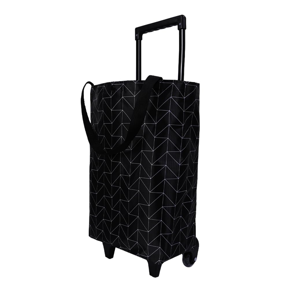 Small Collapsible Shopping Cart,Shopping Cart with Wheels,Folding (XBlack8)
