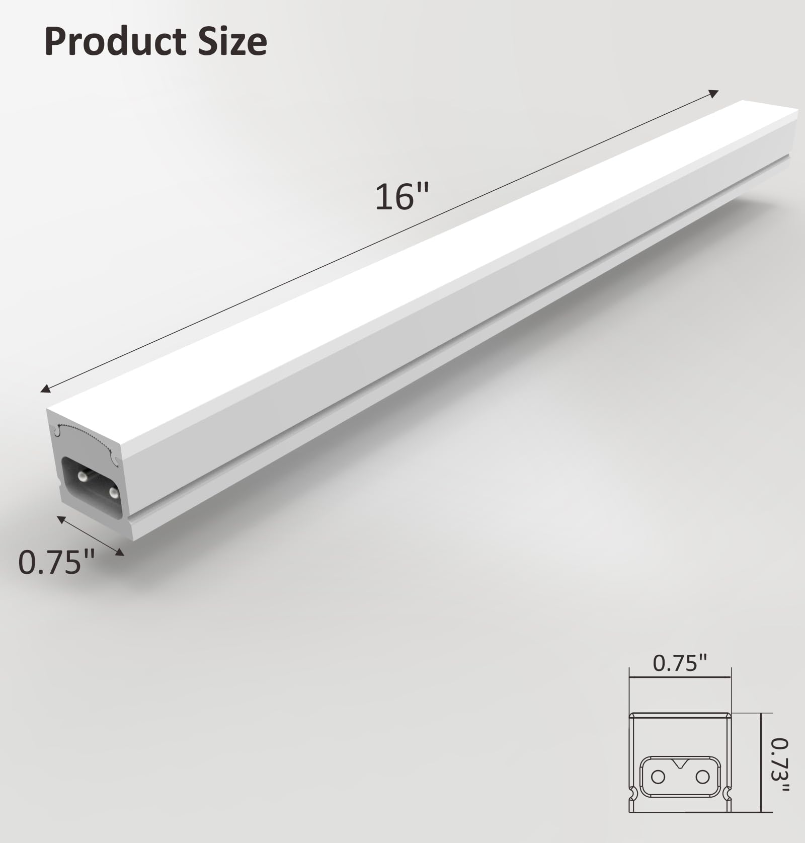 Leetdud Under Cabinet Lighting Plug in, 16 Inch 1 Pc, Linkable AC120V 3CCT 3000K/4000K/5000K Ultra Slim, LED Under Cabinet Lights for Counter Light, Kitchen, Shelf, Sink, Workshop, Desk, White