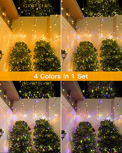 Ollny Solar String Lights Outdoor Waterproof Warm White & Multicolor 98Ft 300 Led, 11 Modes Solar Fairy Lights With Remote, Twinkle Christmas Tree Lights For Garden Patio Party Wedding Holiday #TOP1