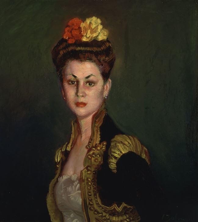 Toile Nordique Peinture Portrait de Dame Ignacio Zuloaga Art Premium
