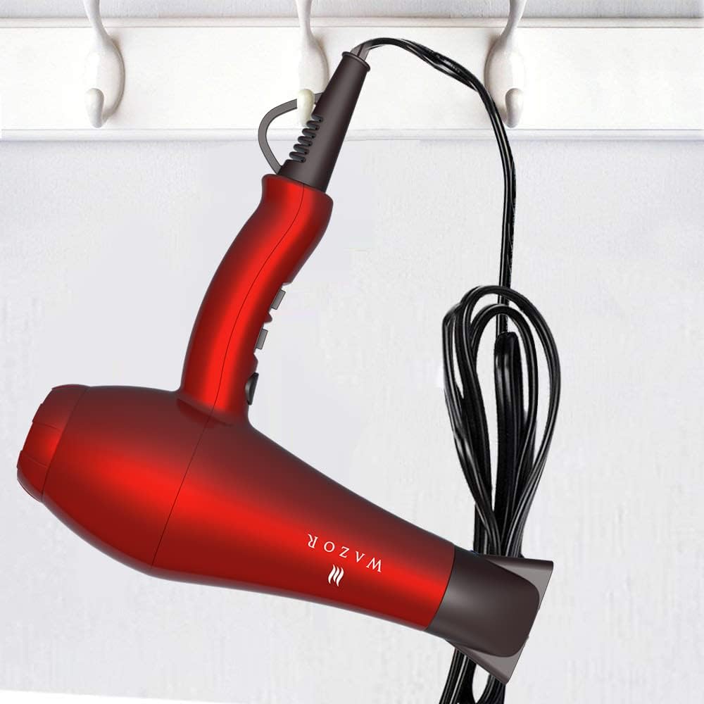 Wazor Infrared Lightweight Hair Dryer with Diffuser 1875W Ceramic Blow Dryer DC Motor Powerful Quiet Hair Blow Dryer with Nozzle, Negative Ionic Hairdryer with Comb,Low Nosie