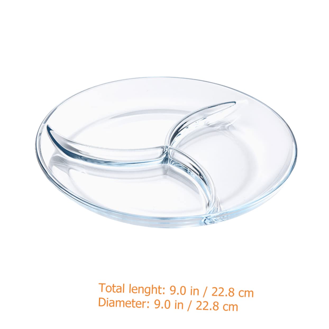 Assiette Pratique pour Réchauffer les Aliments Divisée à 3 Compartiments et Verre Trempé Contrôle des Portions Pique-niques Barbecues