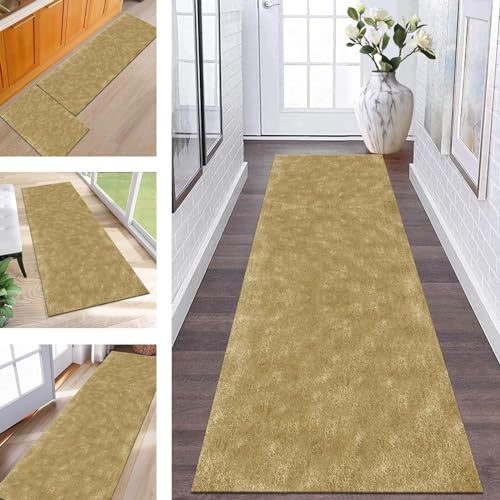 Tapis de cuisine devant évier 50x350cm orange moderne