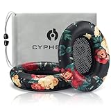 Headphones Replacement Ear Pads Cover, EarPads Cushion for Bose Quietcomfort QC15 QC25 QC35 35 ii -1 Pair (Flower Black)